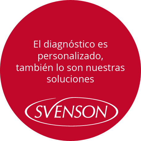 Logo Svenson con la frase el diagnóstico es personalizado, también nuestras soluciones