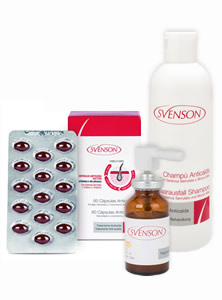 Productos capilares para un tratamiento anticaída marca Svenson